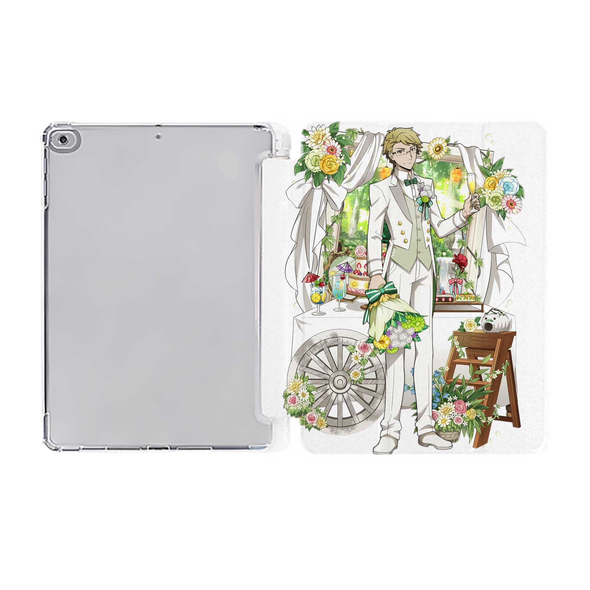（画像用） 文豪ストレイドッグス Bungo Stray Dogs IPad ケース ペン収納付き 三つ折りスタンド PUレザー×シリコン 対応機種9.5/10.5/10.9インチ